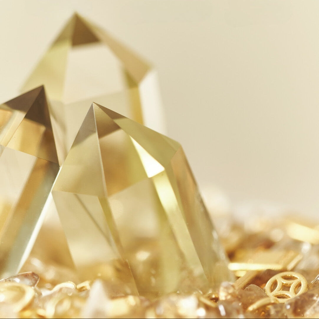 Natural Citrine Crystal Column (with Base) | Wealth-Attracting Feng Shui Ornament
