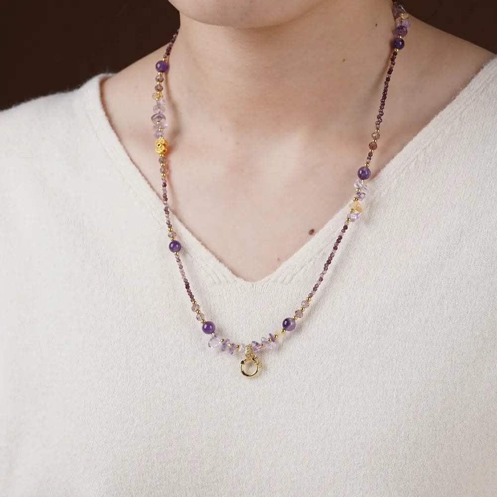 🔮Amethyst Necklace - Natural Crystal Healing Pendant