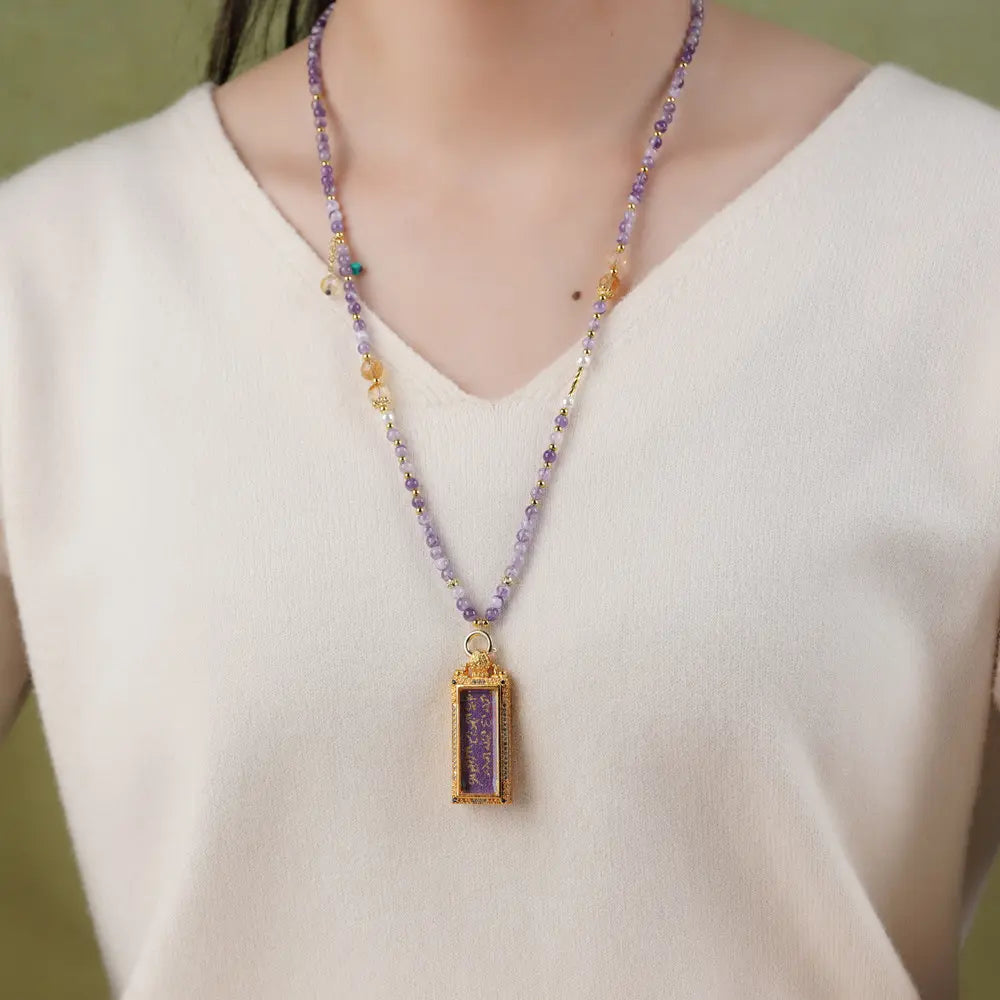 š®Amethyst Necklace - Natural Crystal Healing Pendant