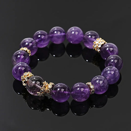 🔮Handmade Amethyst Healing Crystal Bracelet for Women | Real Gemstone Jewelry