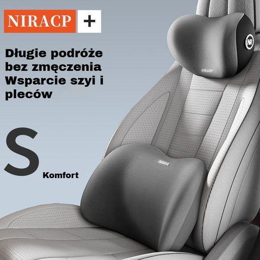 🚗 【30% zniżki】 Zestaw poduszki zagłówkowej i podparcia lędźwiowego do samochodu