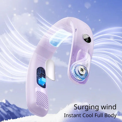 Portable Bladeless Neck Fan with Semiconductor Cooling | Hands-Free