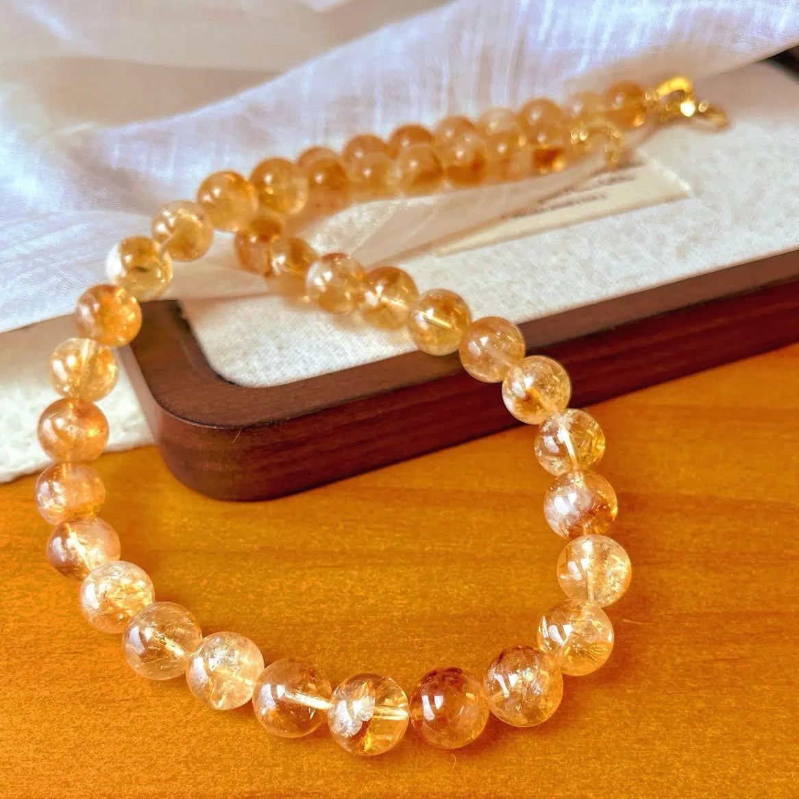 Natural Yellow Phantom Quartz & Citrine Necklace | Retro Chinese Style