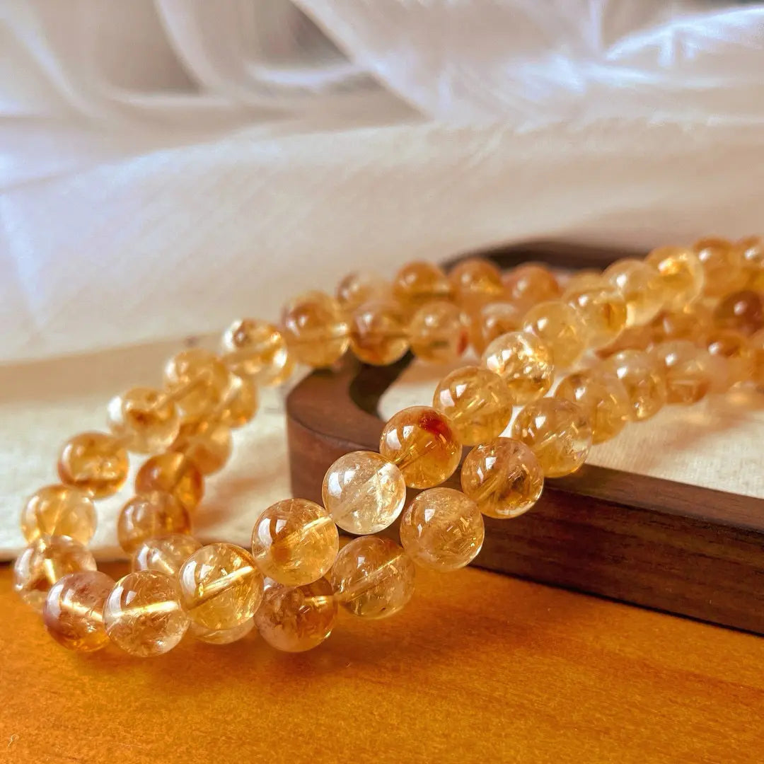 Natural Yellow Phantom Quartz & Citrine Necklace | Retro Chinese Style