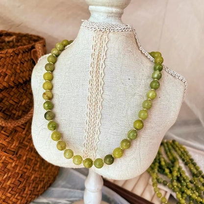 Vintage Natural Southern Jade "Starry Sky" Collarbone Necklace
