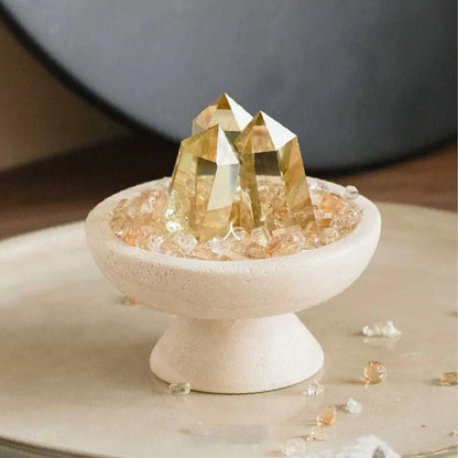 Natural Citrine Crystal Column (with Base) | Wealth-Attracting Feng Shui Ornament