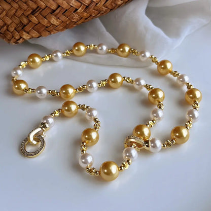 Quiet Luxury Faux- Pearl Necklace with Dual-Clasp