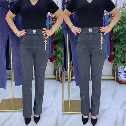 🏆【Nowość 2026】👖【S-4XL】Damskie jeansy z wysokim stanem i elastyczną talią