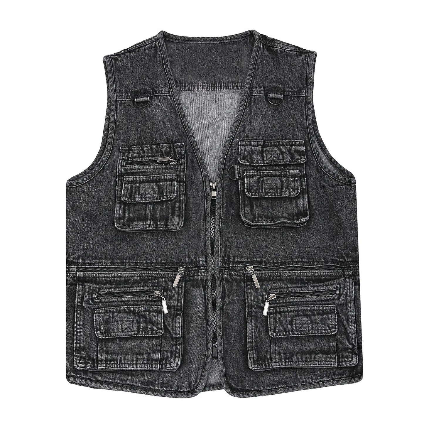 49%OFF【XL-6XL】2026 Męska kamizelka dżinsowa z wieloma kieszeniami