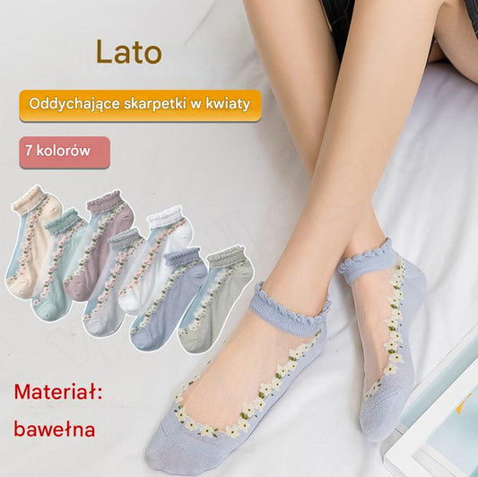 😍Oferta specjalna: 💐【Kup 7, a 1 dostaniesz gratis (łącznie 8 par)】🧦Letnie oddychające skarpetki z nadrukiem Materiał: bawełna
