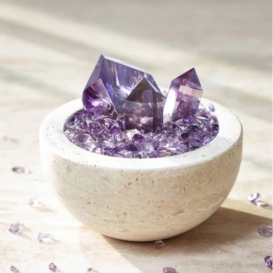 Natural Amethyst Treasure Bowl Ornament | Nine Purple Li-Fire Energy