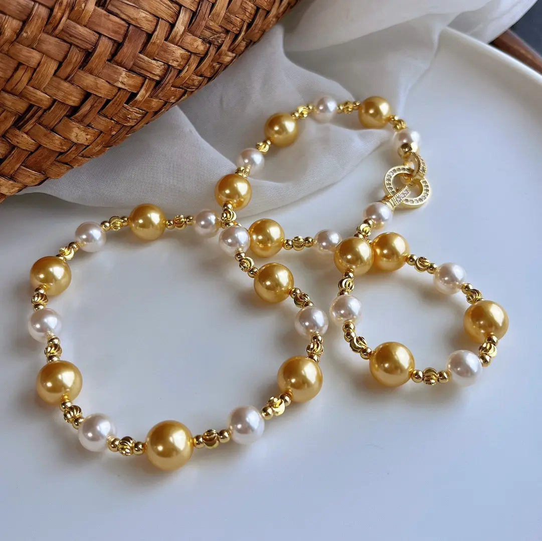 Quiet Luxury Faux- Pearl Necklace with Dual-Clasp