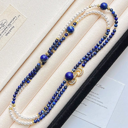 Vintage Lapis Lazuli &  Pearl Necklace | Premium Choker