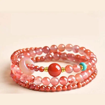 🟠Exquisite Agate & Crystal Multi-Wrap Bracelet for Good Fortune