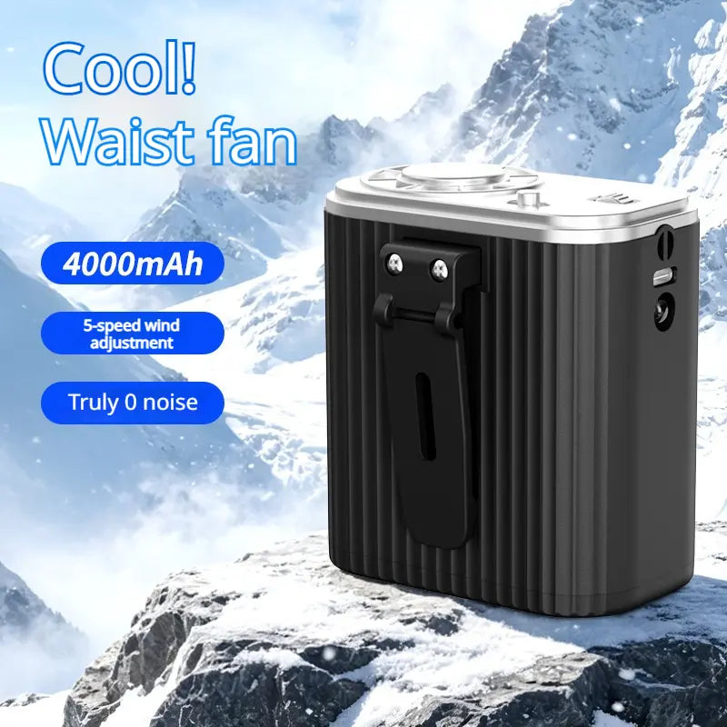 High-Power Rechargeable Waist Clip Fan | Portable Outdoor Construction Fan