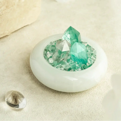Natural Green Fluorite Crystal Pyramid - Healing Meditation Stone