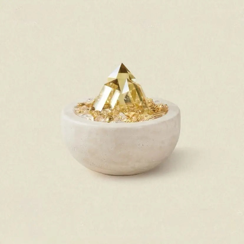 Natural Citrine Crystal Column (with Base) | Wealth-Attracting Feng Shui Ornament