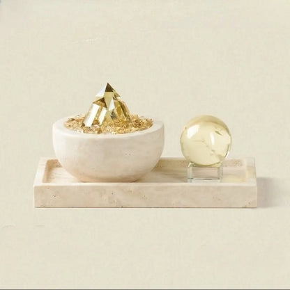 Natural Citrine Crystal Column (with Base) | Wealth-Attracting Feng Shui Ornament
