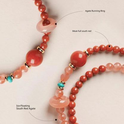 🟠Exquisite Agate & Crystal Multi-Wrap Bracelet for Good Fortune