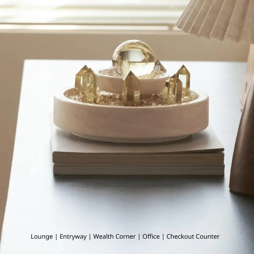 ✨Natural Citrine Crystal Column (with Base) | Wealth-Attracting Feng Shui Ornament
