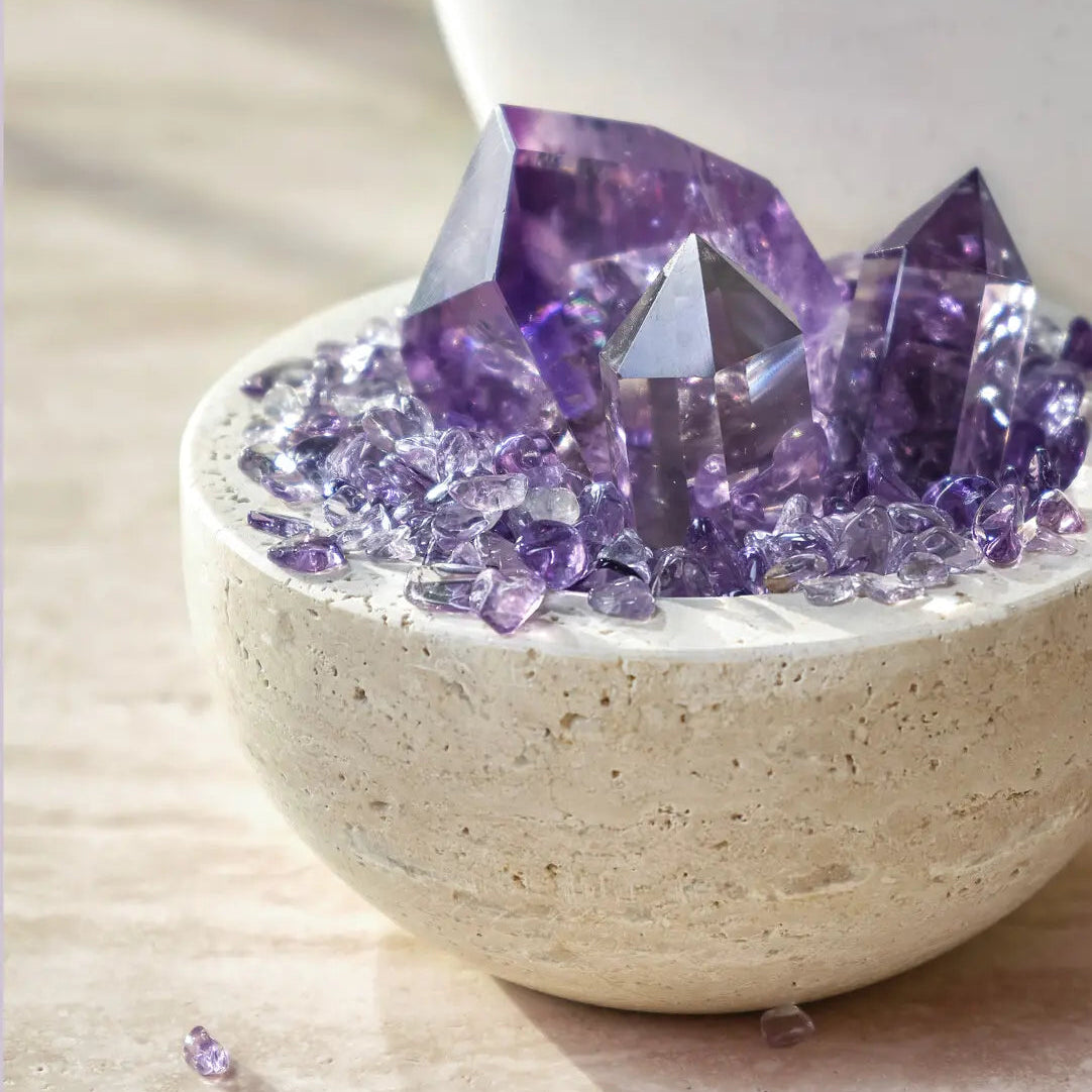 Natural Amethyst Treasure Bowl Ornament | Nine Purple Li-Fire Energy