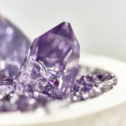 Natural Amethyst Treasure Bowl Ornament | Nine Purple Li-Fire Energy