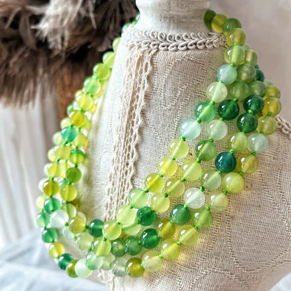 Vintage Apple Green Chrysoprase Sweater Necklace | Multi-Wear Design