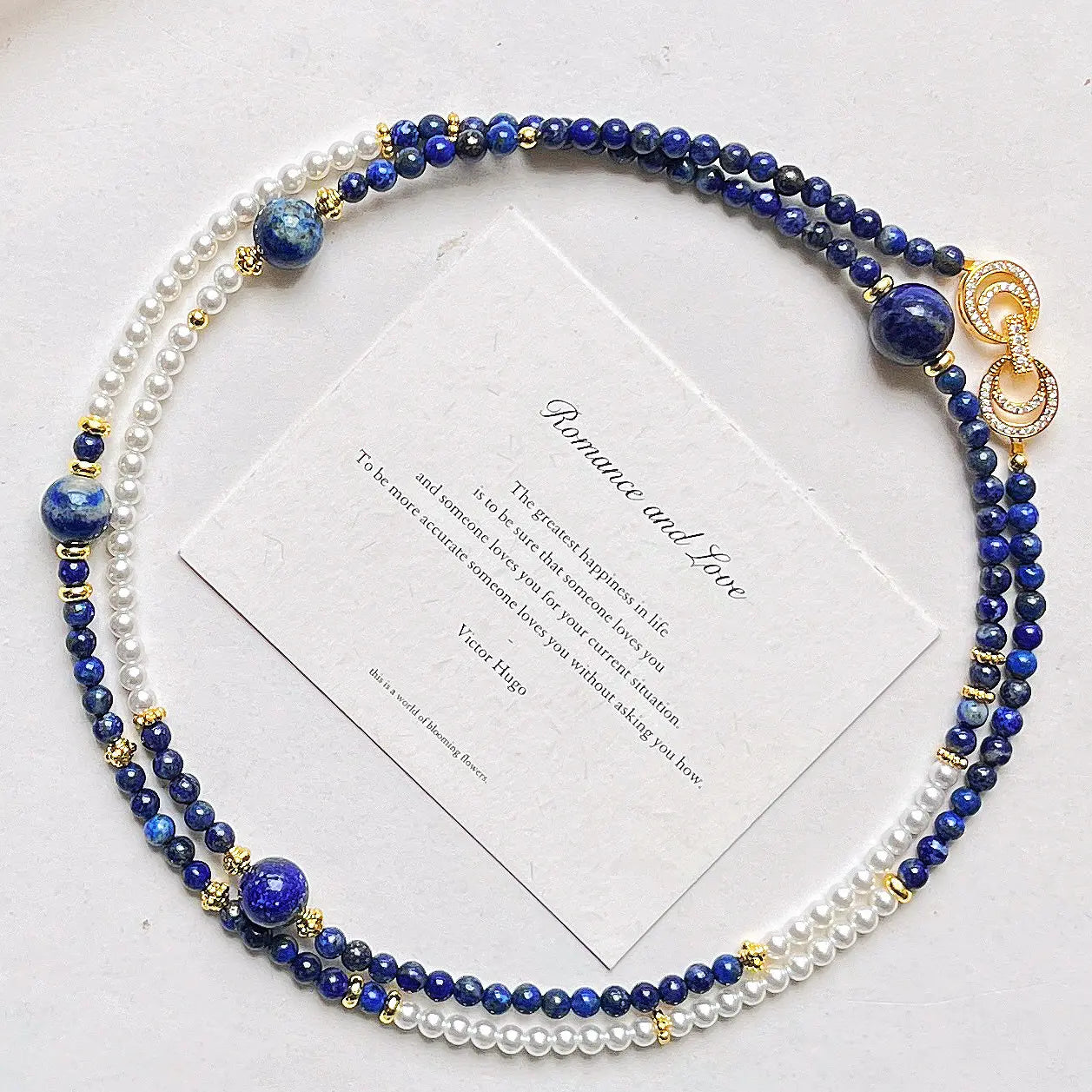 Vintage Lapis Lazuli &  Pearl Necklace | Premium Choker