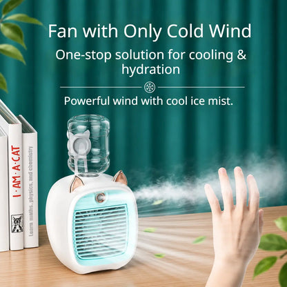 Viral "Little Fox" Mini Cooling Fan | Portable Humidifier Desk Fan