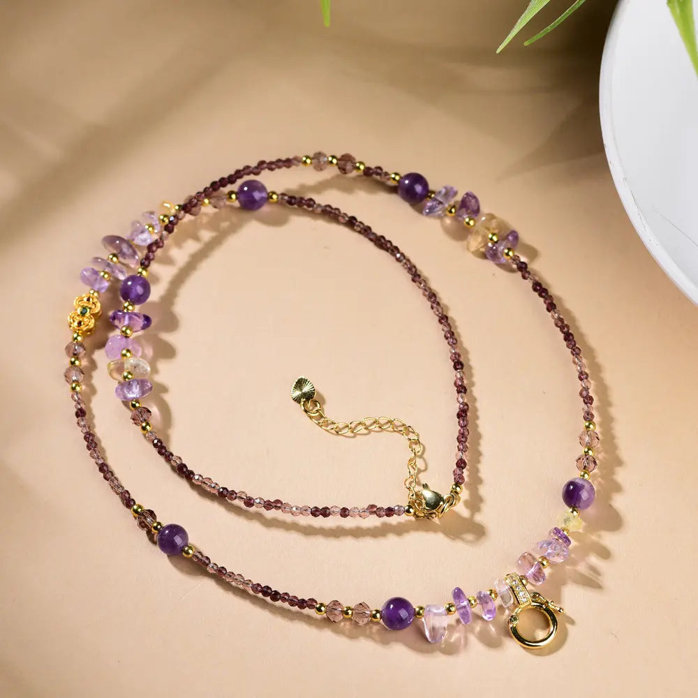 🔮Amethyst  Necklace - Natural Crystal Healing Pendant