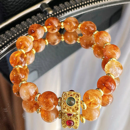 10mm Natural Citrine Bracelet | Premium Autumn & Winter Maillard Style