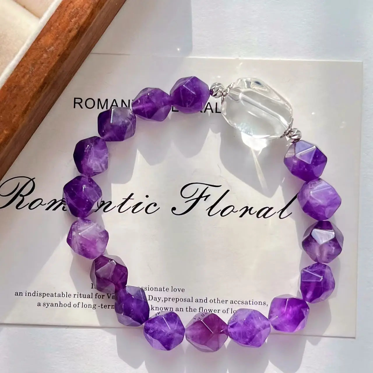 Vintage Amethyst & White Crystal Bracelet - Versatile Everyday Jewelry