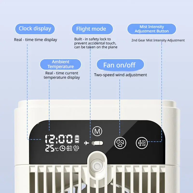 Portable Desktop Air Cooler Fan | Smart Timer Mini Cooling Fan