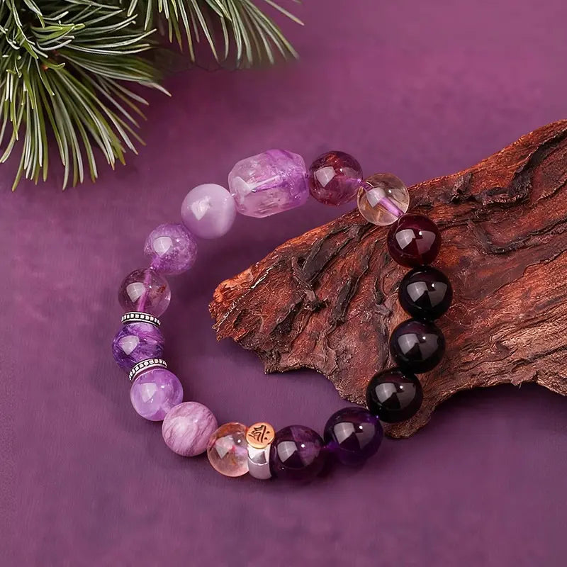 Nine Purple Lihuo Amethyst Super Seven Duobao Bracelet | Luxury Gift
