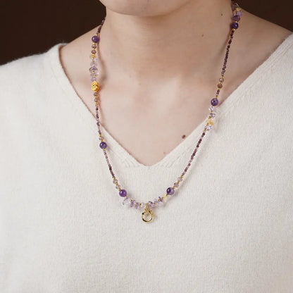 🔮Amethyst  Necklace - Natural Crystal Healing Pendant