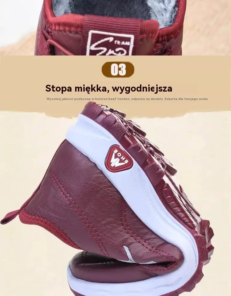 【35-42】Damskie Skórzane Buty Zimowe Ocieplane