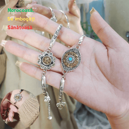 🔥【Compra 1 y llévate 1 gratis】Pulsera de loto giratoria con mantra de seis caracteres de la suerte 2026