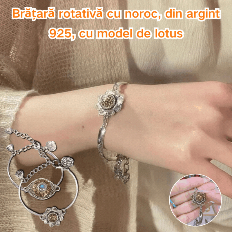 🔥【Compra 1 y llévate 1 gratis】Pulsera de loto giratoria con mantra de seis caracteres de la suerte 2026