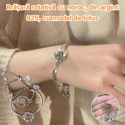 🔥【Compra 1 y llévate 1 gratis】Pulsera de loto giratoria con mantra de seis caracteres de la suerte 2026