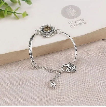 🔥【Compra 1 y llévate 1 gratis】Pulsera de loto giratoria con mantra de seis caracteres de la suerte 2026