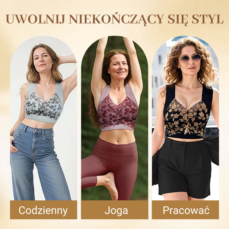 ✨【Opakowanie 3/6 sztuk】💖 Biustonosz koronkowy dla kobiet w dużych rozmiarach – bez fiszbin, push-up, modelujący, oddychający
