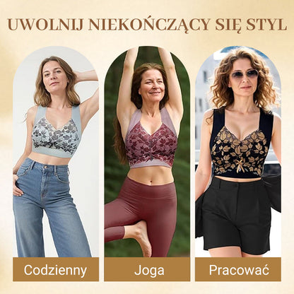✨【Opakowanie 3/6 sztuk】💖 Biustonosz koronkowy dla kobiet w dużych rozmiarach – bez fiszbin, push-up, modelujący, oddychający