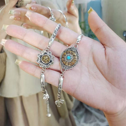 🔥【Compra 1 y llévate 1 gratis】Pulsera de loto giratoria con mantra de seis caracteres de la suerte 2026