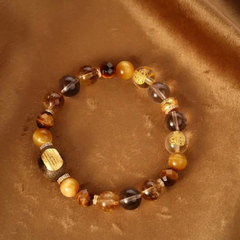 Citrine Tiger Eye Agarwood Bracelet | Year of the Horse Good Luck