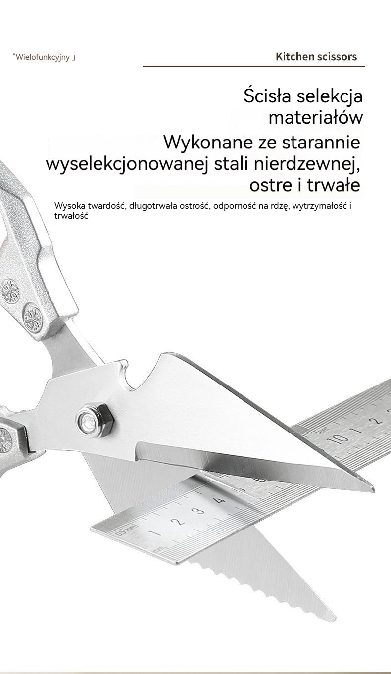 ✂️🍗Wytrzymałe wielofunkcyjne nożyczki kuchenne ze stali nierdzewnej🐟🥦
