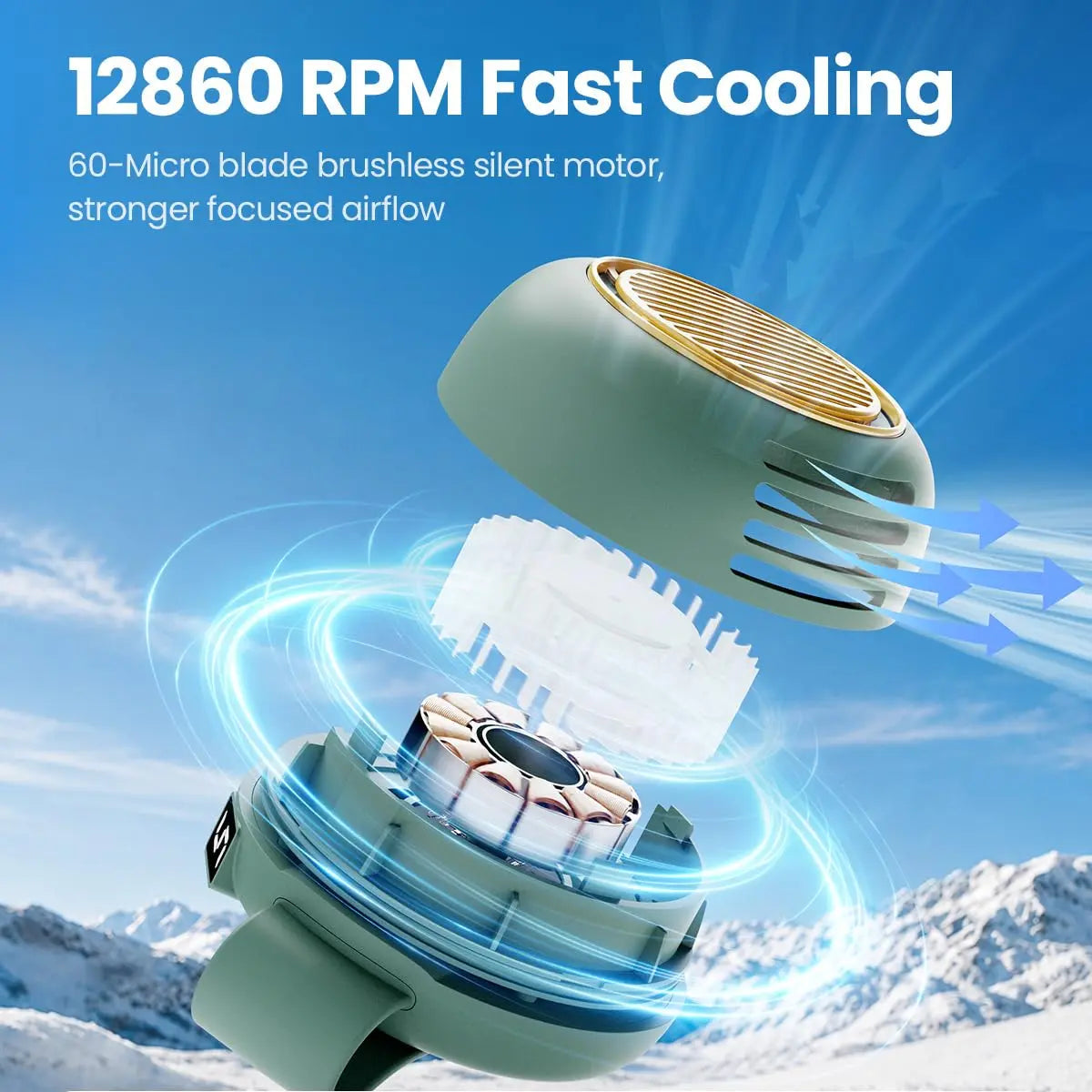 Bladeless Clip On Fan: Portable 5-Speed Wearable Mini Fan